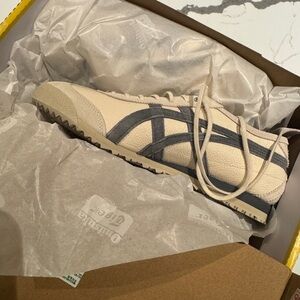 Onitsuka Tiger by Asics Cream and Gray Sneakers